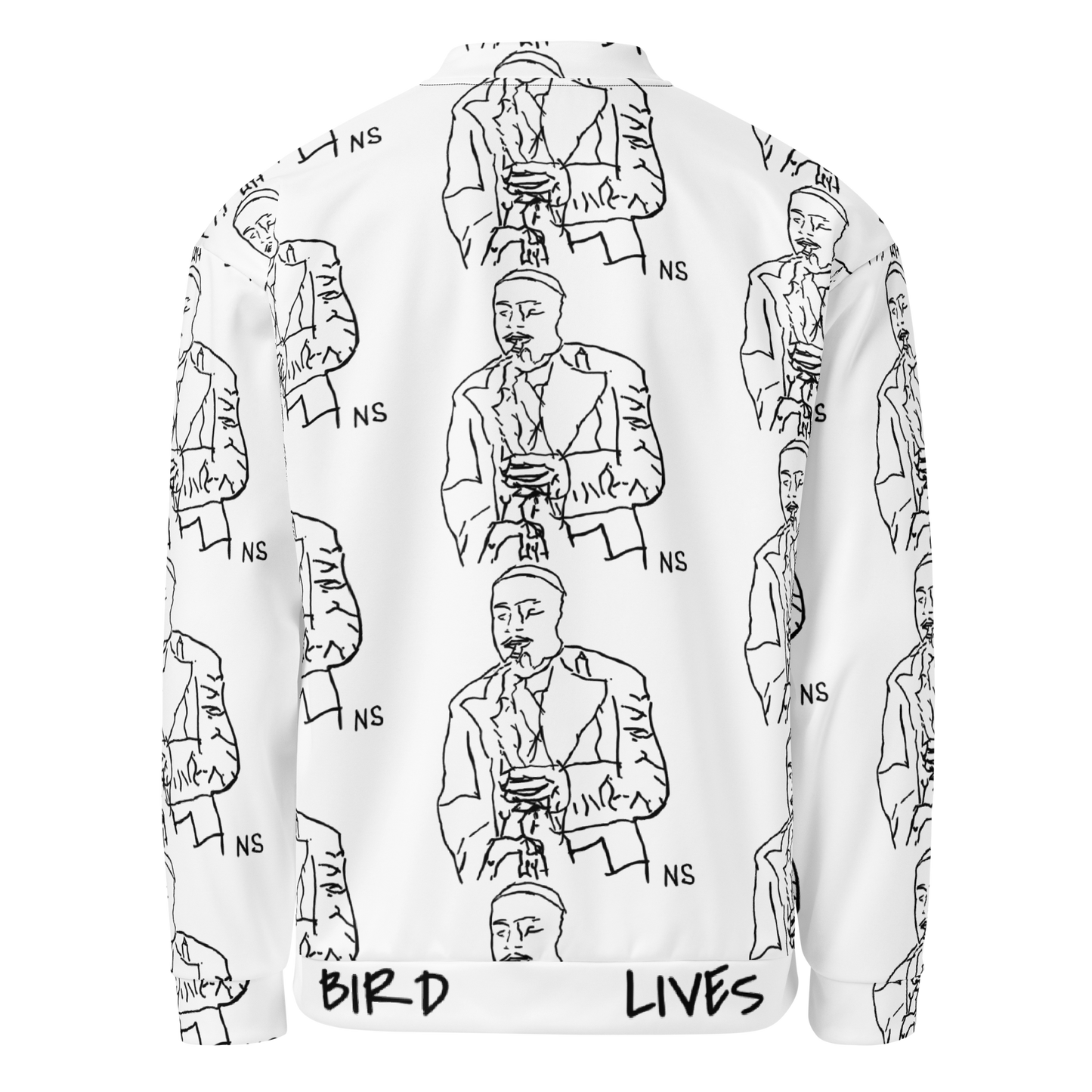 "Bird Lives" Charlie Parker design light bomber jacket