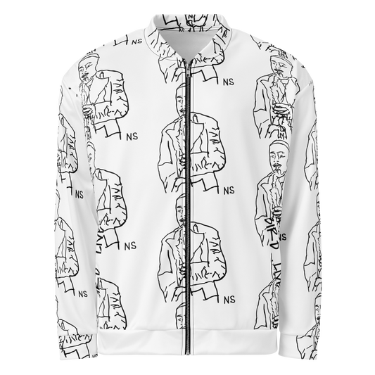 "Bird Lives" Charlie Parker design light bomber jacket