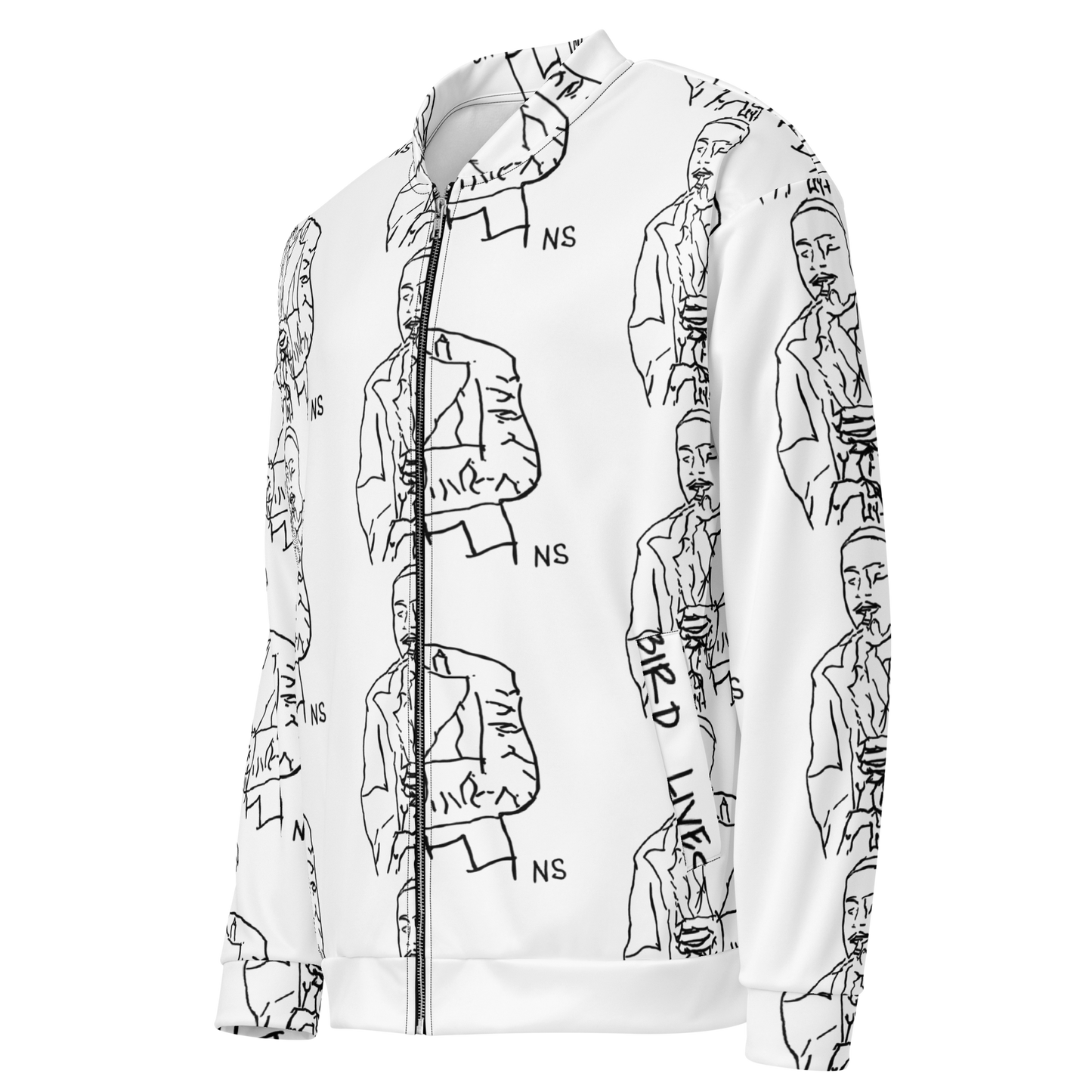 "Bird Lives" Charlie Parker design light bomber jacket