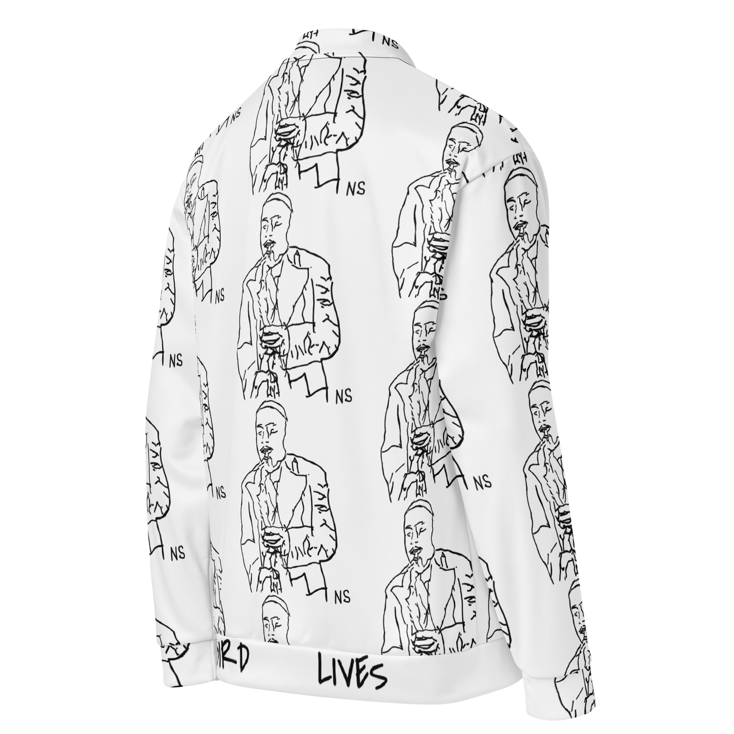 "Bird Lives" Charlie Parker design light bomber jacket