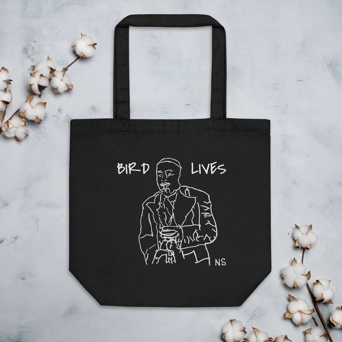 "Bird Lives" Charlie Parker design Tote Bag